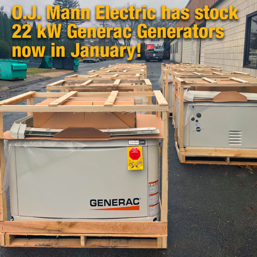 O.J. Mann Electric Stock 22 kW Generators